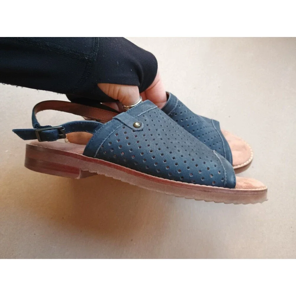 Walking Cradles Women’s Juliette Sandals Leather Slingback Size 6 Navy - Picture 8 of 9